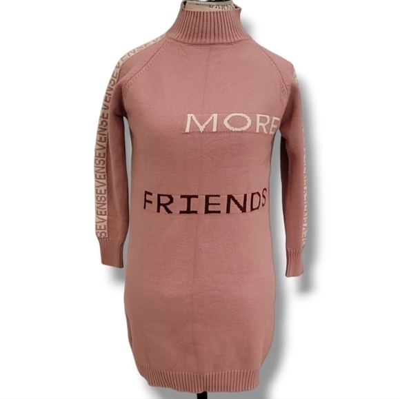 More Friends Pink Blush Long-Sleeve Tunic Sweater - Sz M - Picture 2 of 6